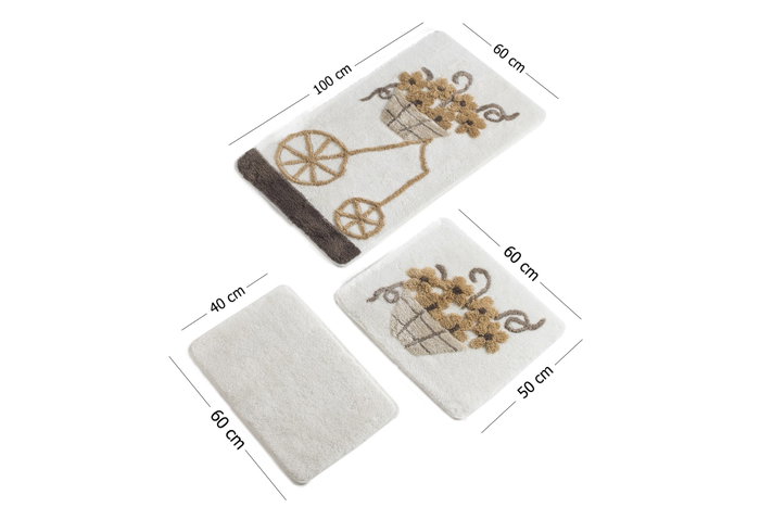 Mijölnir Juego de alfombrillas de baño Alacati Brown - 3 piezas Mijölnir Juego de alfombrillas de baño Alacati Brown - 3 piezas